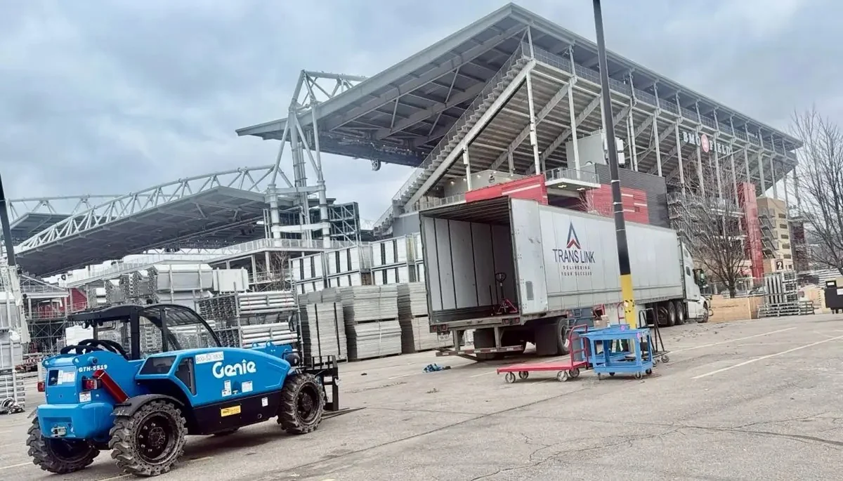 Trans Link trailer at stadium venue