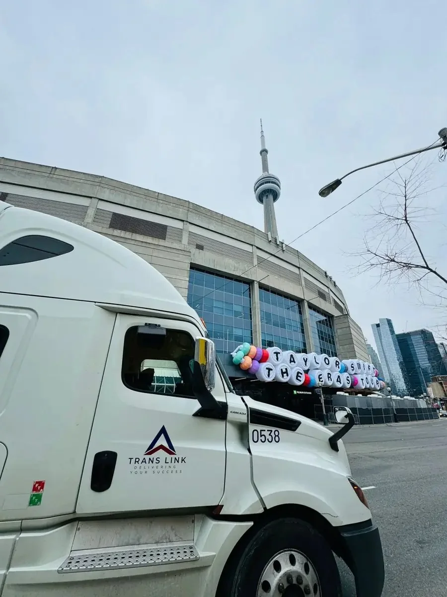 Trans Link truck downtown Toronto on tour delivery